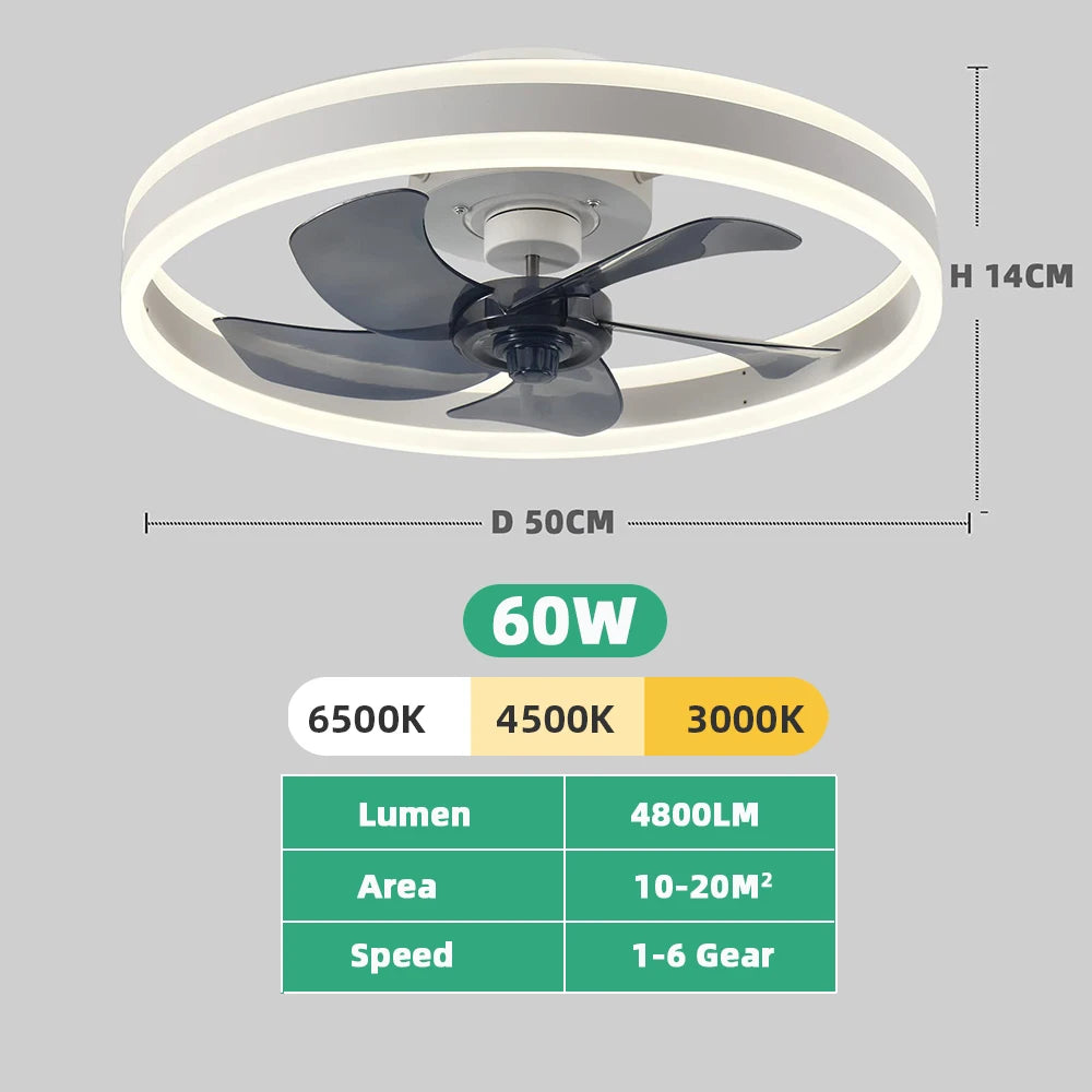 Fanstira™ Ceiling Fan with LED Light & Remote – Modern Decorative Cooling Fan for Bedroom or Home