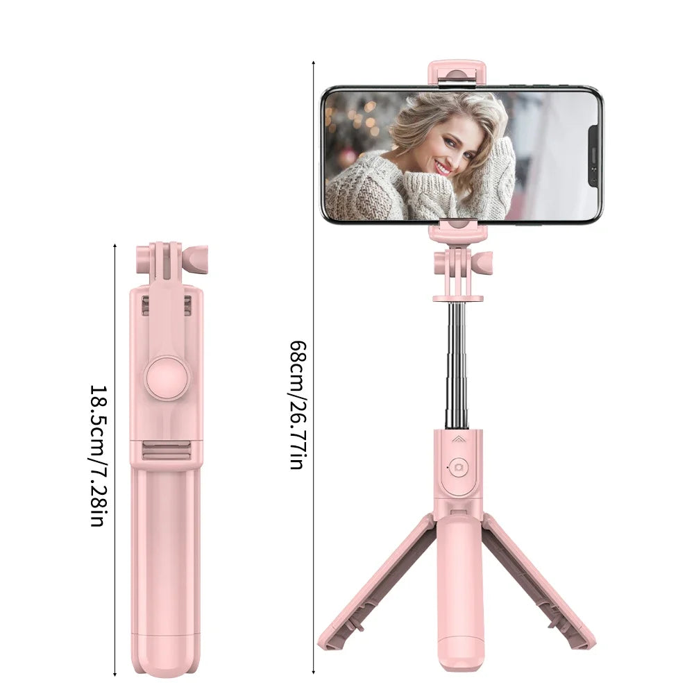 Wireless Selfie Stick Tripod Stand with Detachable Remote for iPhone Mobile Phone Streaming selfie stick  phone tripod stand