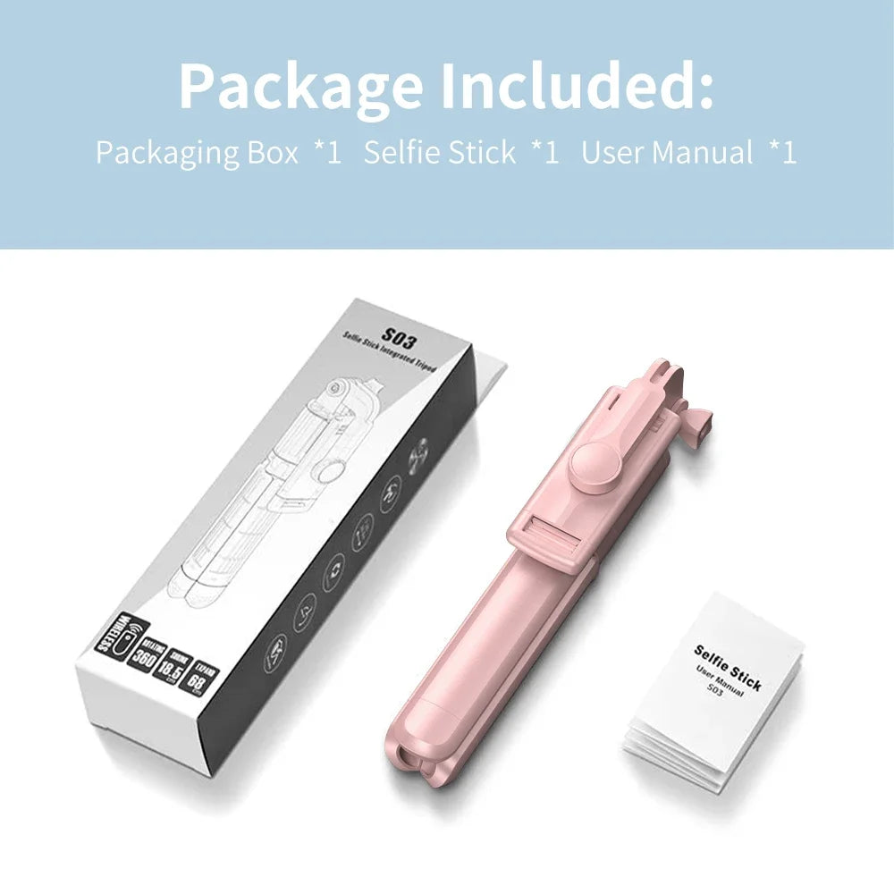 Wireless Selfie Stick Tripod Stand with Detachable Remote for iPhone Mobile Phone Streaming selfie stick  phone tripod stand