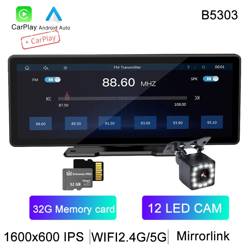 Universal 10.26” Screen Car Radio Multimedia WIFI Video Player Wireless Carplay Screen for Apple Or Android