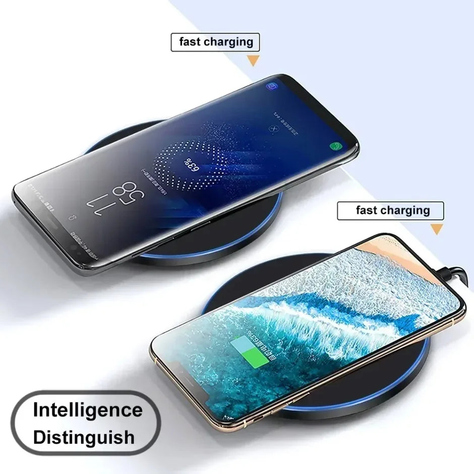 2-in-1 Wireless Charging Pad – Fast Induction Charger Dock for iPhone 12–16 Pro Max, Samsung, Xiaomi, Huawei