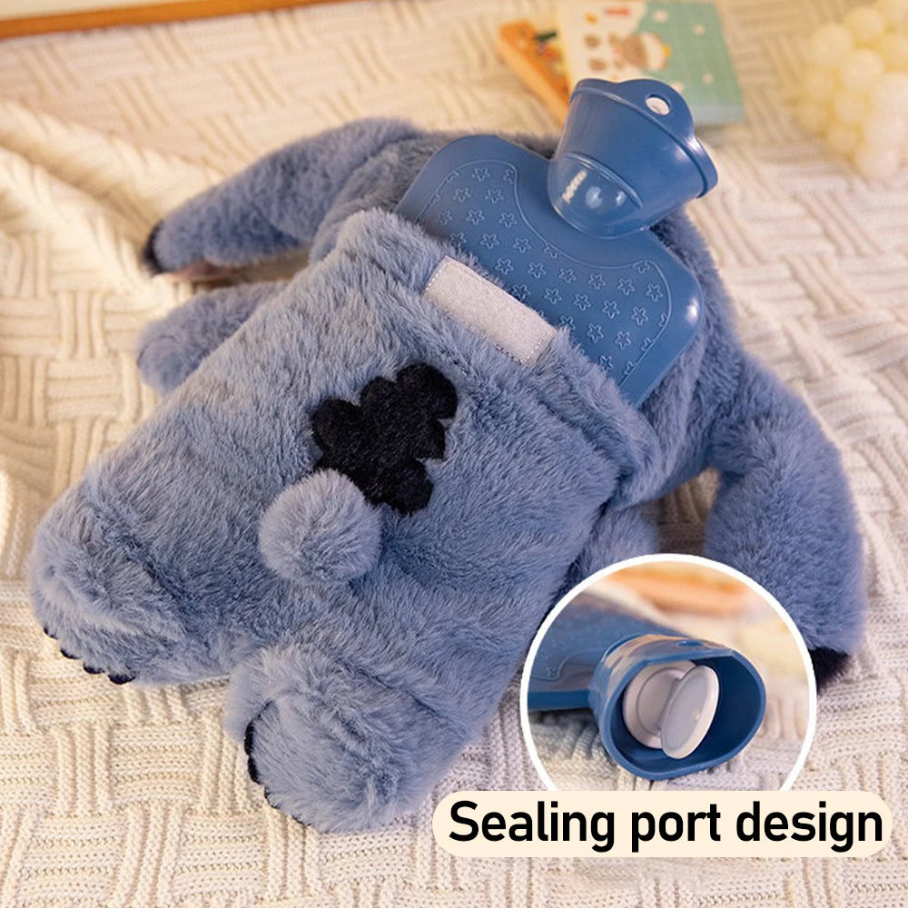 Stitch Angel Lotso Plush Hand Warm Bottle Hot Water Bottles Kawaii Soft Winter Portable Warm Hand Bag Anime Toys Christmas Gift