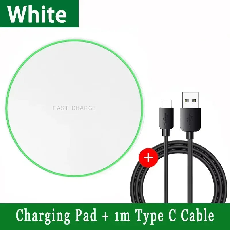2-in-1 Wireless Charging Pad – Fast Induction Charger Dock for iPhone 12–16 Pro Max, Samsung, Xiaomi, Huawei