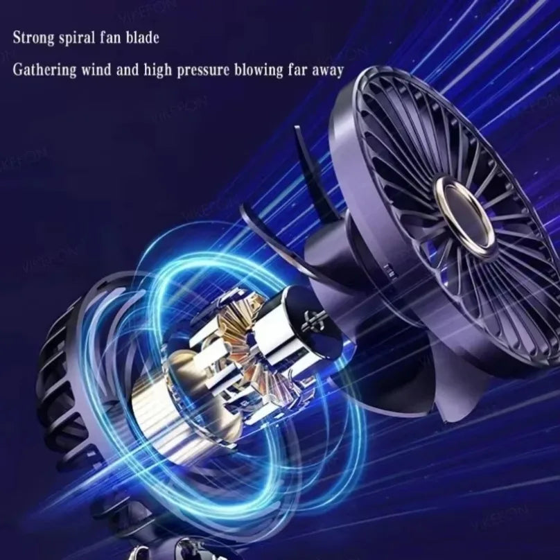 Mini Foldable Fan Portable 5 Speed Small Desk Fan Base Rechargeable Handheld Fan With Phone Stand and Display Screen