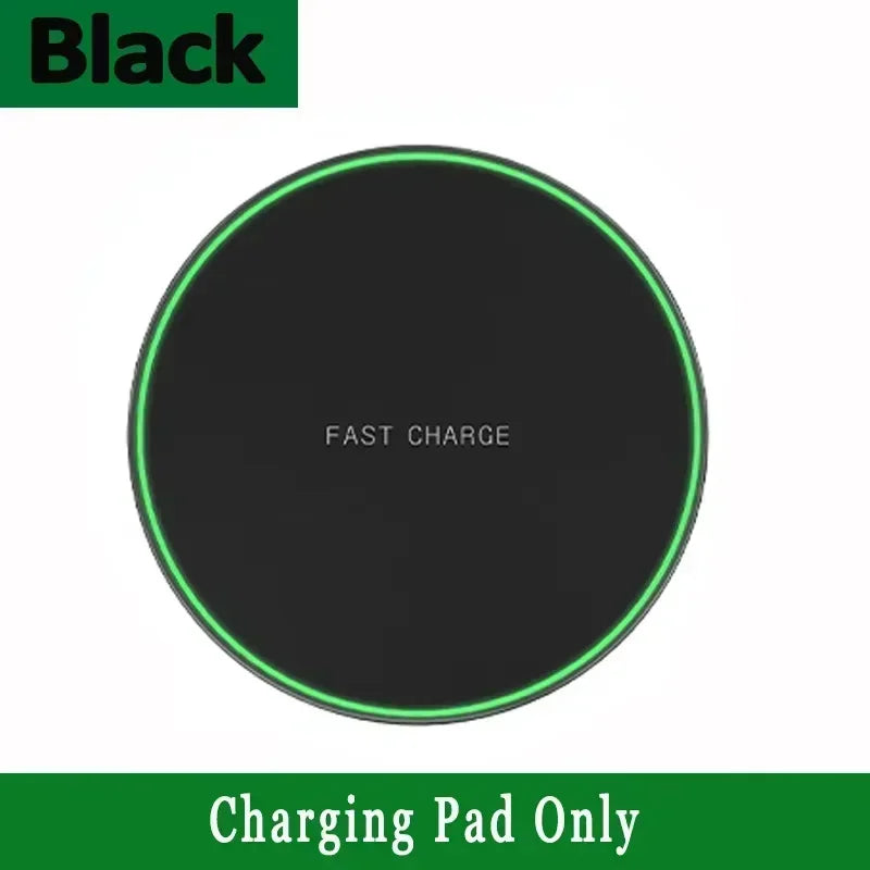 2-in-1 Wireless Charging Pad – Fast Induction Charger Dock for iPhone 12–16 Pro Max, Samsung, Xiaomi, Huawei